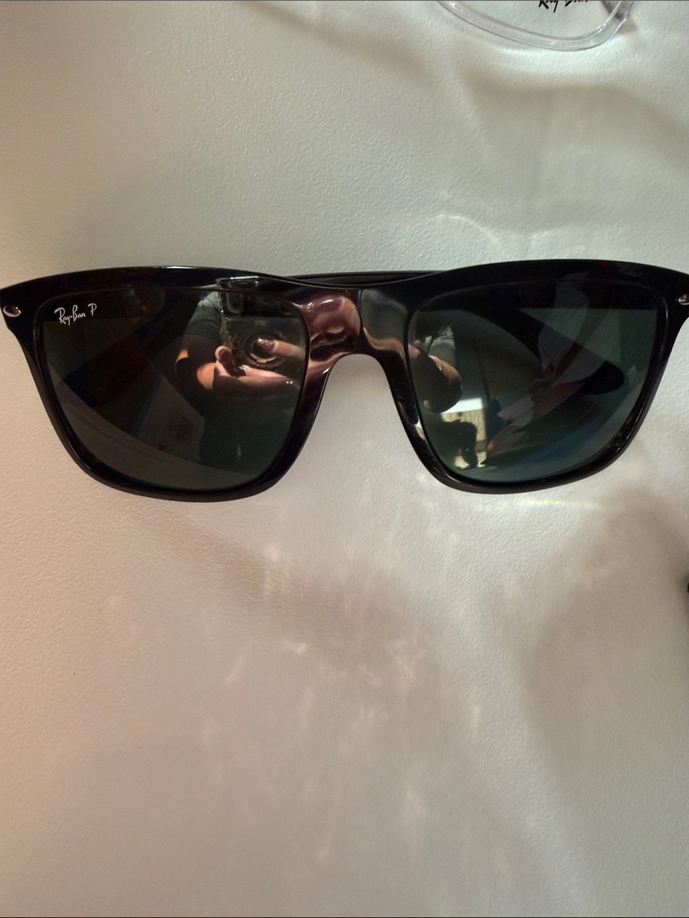 Ray-Ban Black Sunglasses with Dark Green Lenses